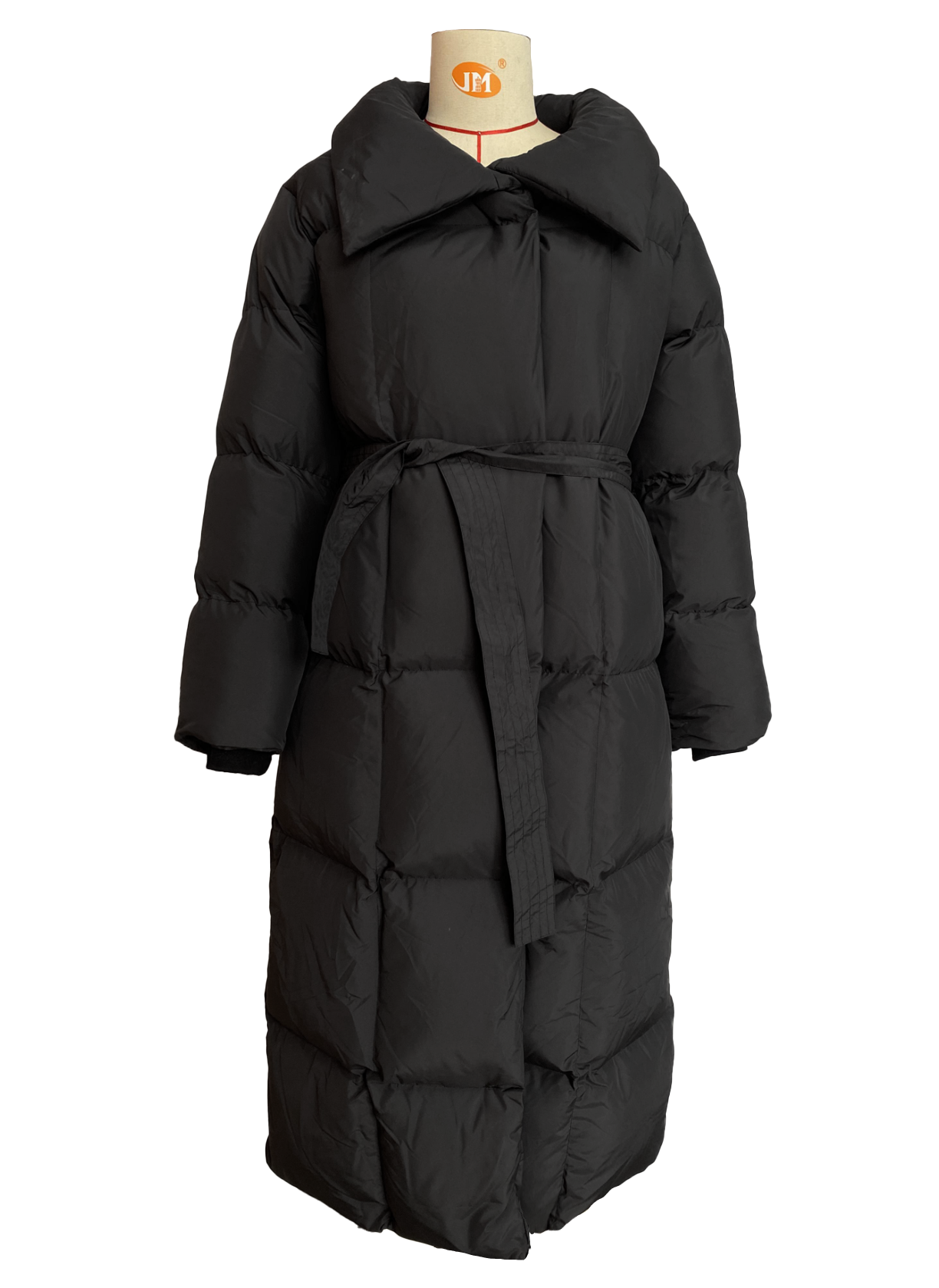 PUFFIT Faux Fur Mid-Length Hooded Parka With Large Pockets Splashproof