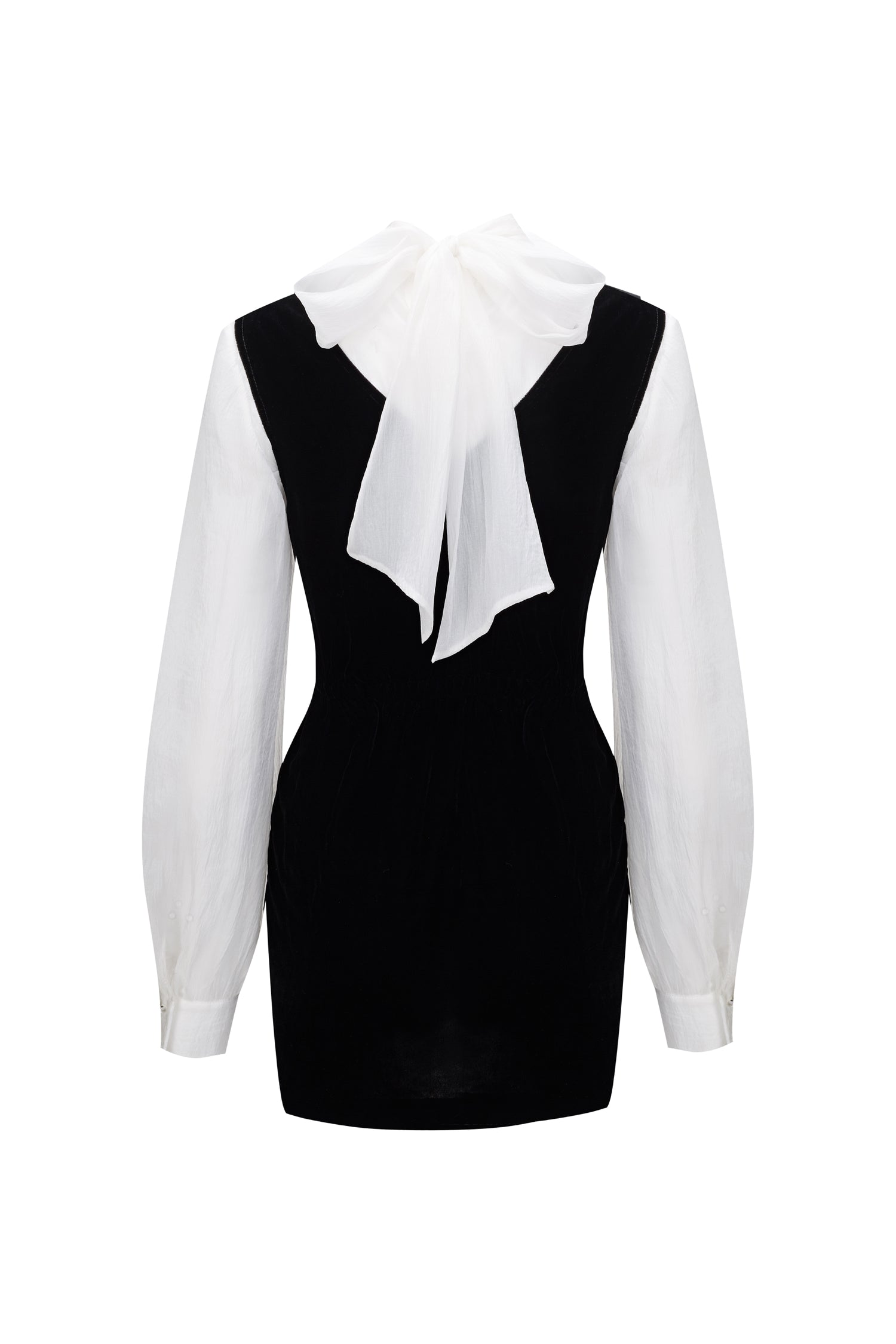 UUNIQ FEARLESS  Black Velvet V-neck Mini Dress (No Lining Top)