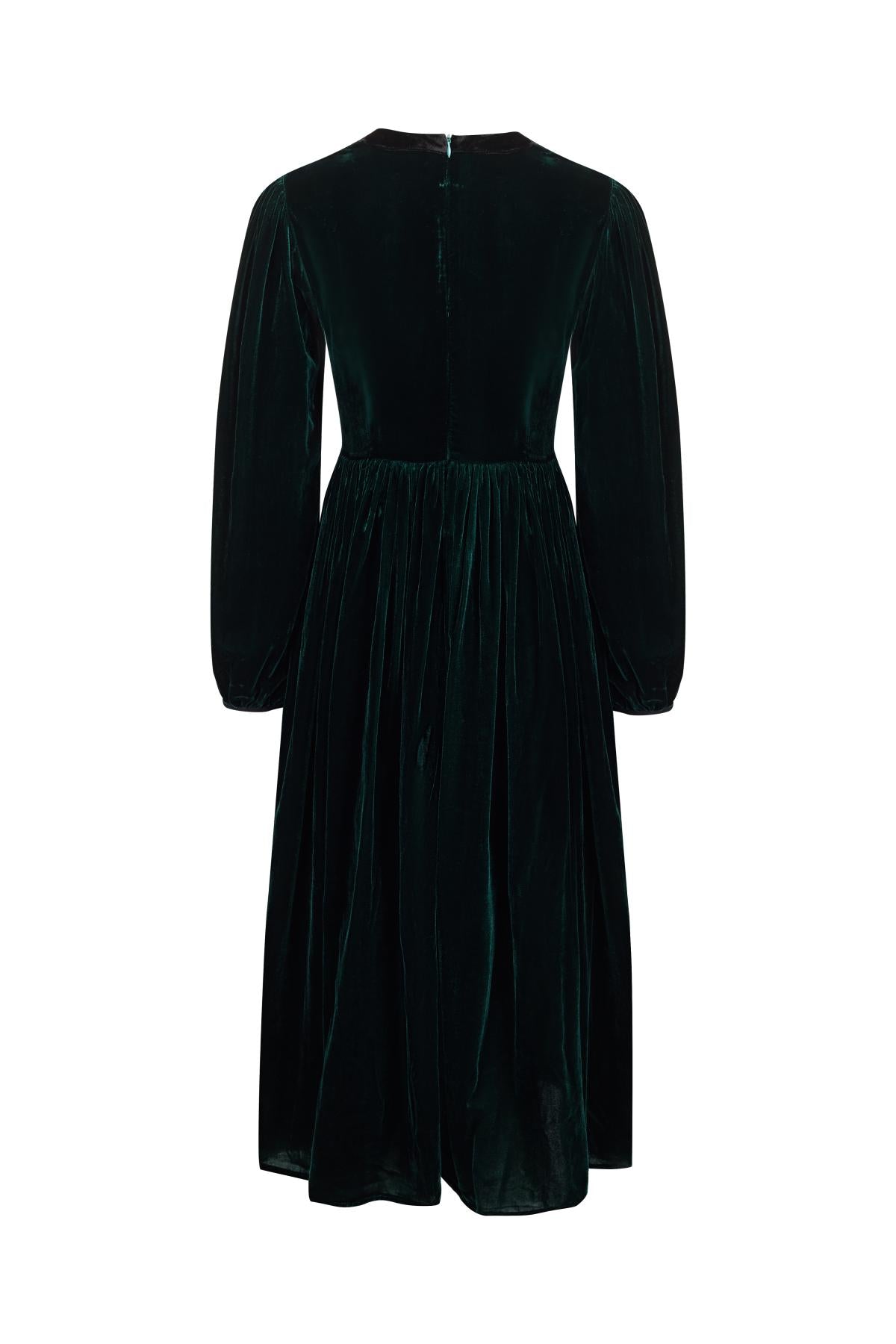 UUNIQ GATSBY Emerald Velvet Midi Dress